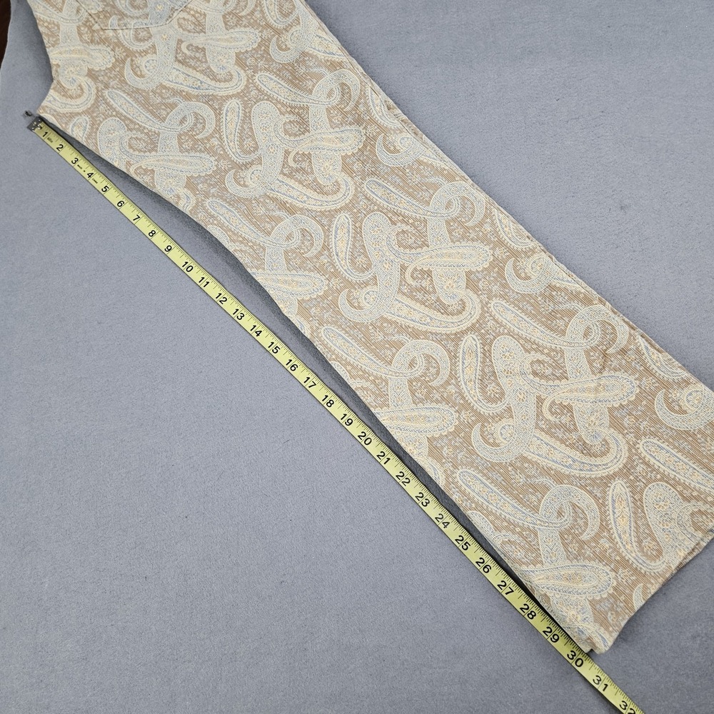 Tommy Hilfiger Womens Size 12 Paisley Jeans Cotton Tan Blue VTG *Hemmed - Picture 8 of 12